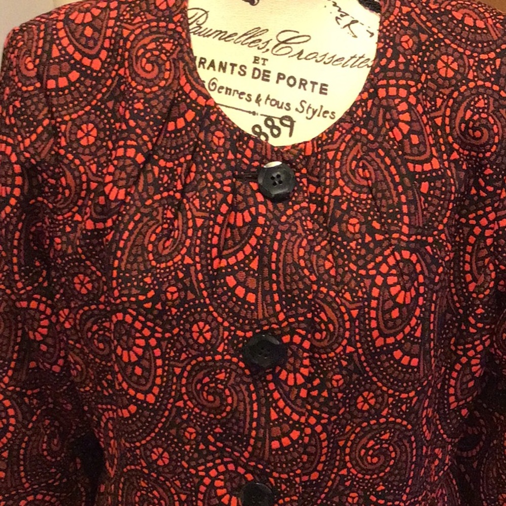 Suit Jacket in a Reddish Orange and Black